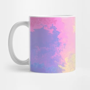 abstract pattern with green, yellow, pink and blue hues Mug